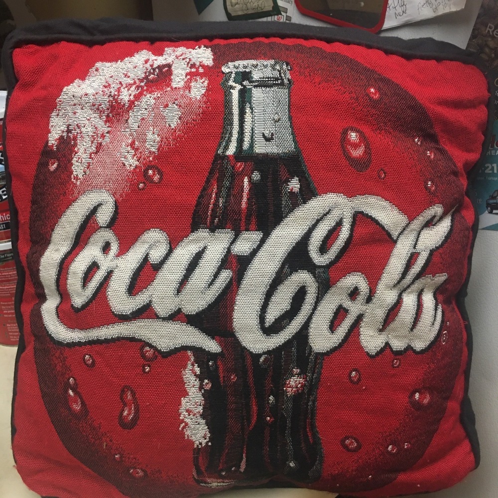 Vintage 16"x16" Coca-Cola Tapestry Pillow Classic